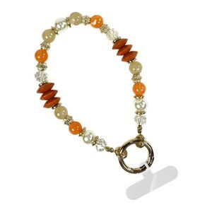 NWT Arizona Orange Multi Clip & Go Beaded Wristlet Phone Carrier or Bag Charm